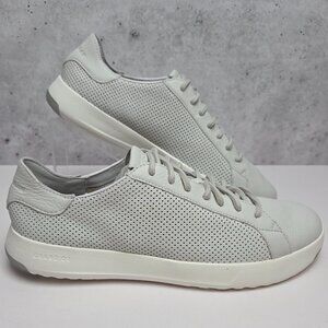 Cole Haan GrandPro Deck Tennis Sneakers 9M Chalk Tumbled Perf Leather Mens Shoes